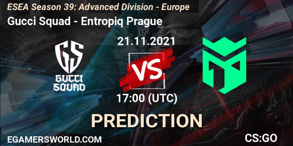 Gucci Squad - Entropiq Prague: прогноз. 21.11.2021 at 17:00, Counter-Strike (CS2), ESEA Season 39: Advanced Division - Europe