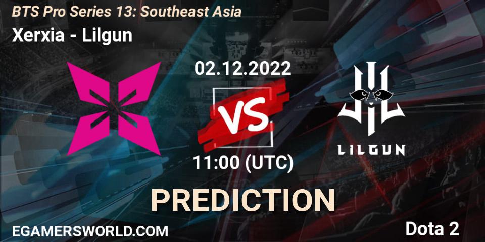 Xerxia - Lilgun: прогноз. 02.12.2022 at 11:27, Dota 2, BTS Pro Series 13: Southeast Asia