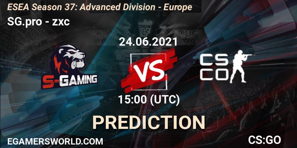 SG.pro - zxc: прогноз. 24.06.21, CS2 (CS:GO), ESEA Season 37: Advanced Division - Europe