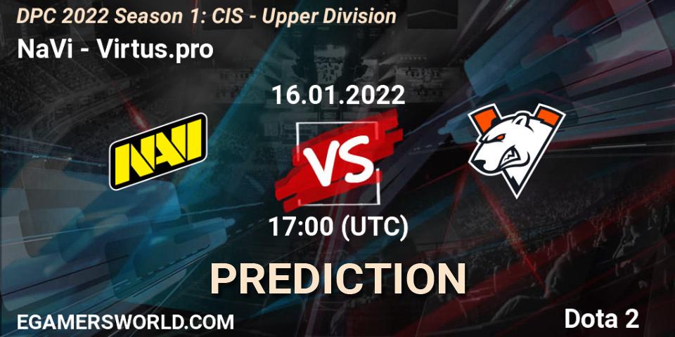 NaVi - Virtus.pro: прогноз. 16.01.2022 at 17:01, Dota 2, DPC 2022 Season 1: CIS - Upper Division