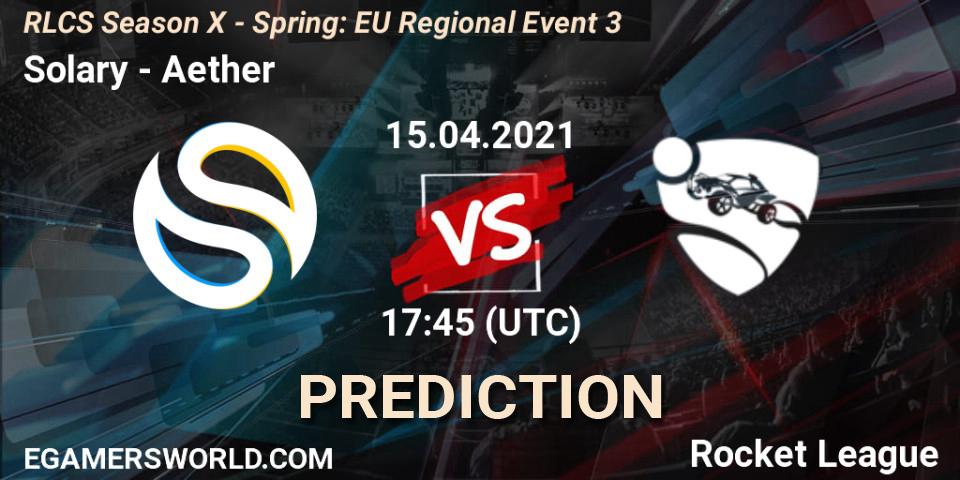 Solary - Aether: прогноз. 15.04.2021 at 17:45, Rocket League, RLCS Season X - Spring: EU Regional Event 3