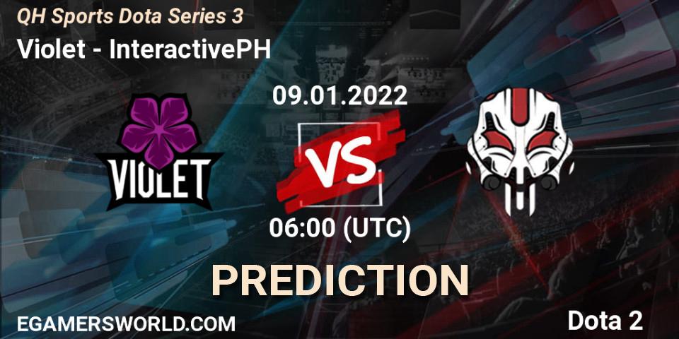 Violet - InteractivePH: прогноз. 09.01.2022 at 06:23, Dota 2, QH Sports Dota Series 3