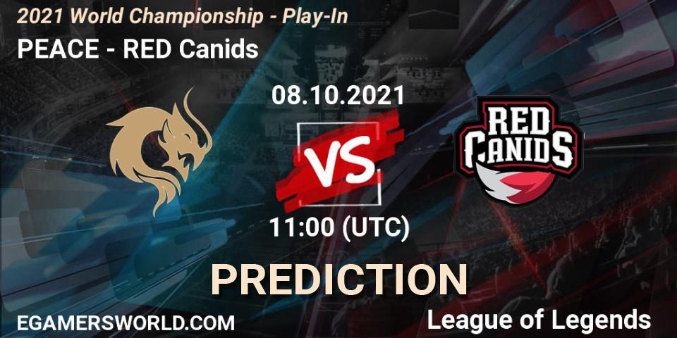 PEACE - RED Canids: прогноз. 08.10.2021 at 16:10, LoL, 2021 World Championship - Play-In
