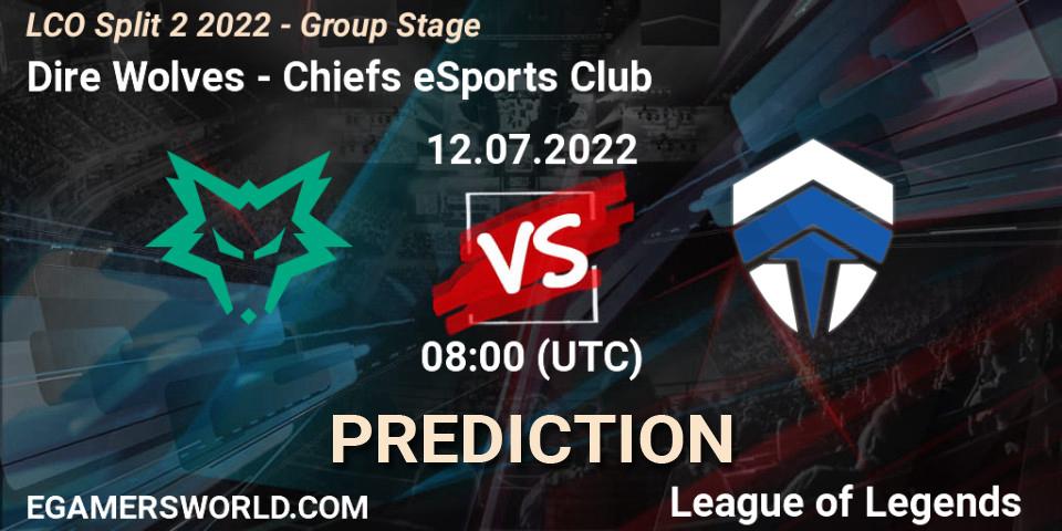 Dire Wolves - Chiefs eSports Club: прогноз. 12.07.2022 at 08:00, LoL, LCO Split 2 2022 - Group Stage