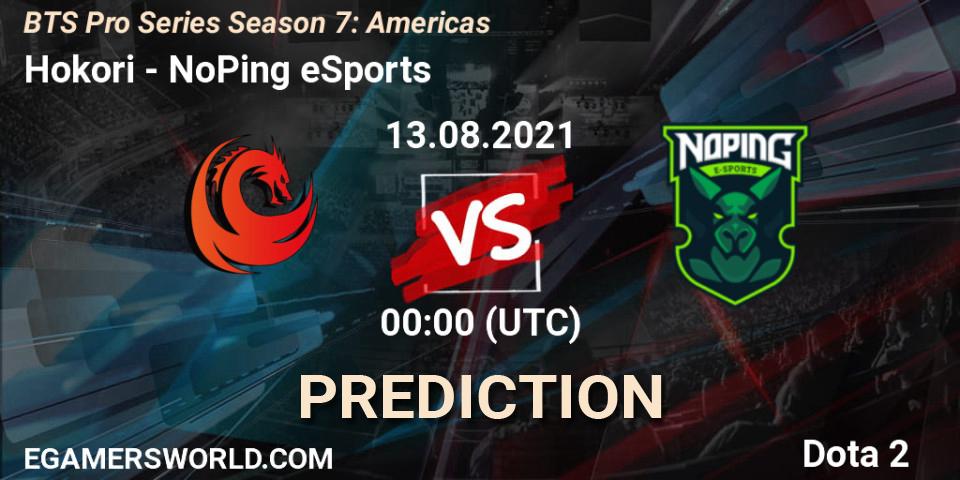 Hokori - NoPing eSports: прогноз. 12.08.2021 at 20:01, Dota 2, BTS Pro Series Season 7: Americas