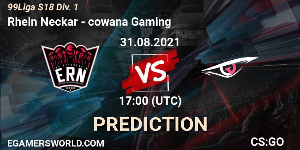 Rhein Neckar - cowana Gaming: прогноз. 20.10.2021 at 19:30, Counter-Strike (CS2), 99Liga S18 Div. 1