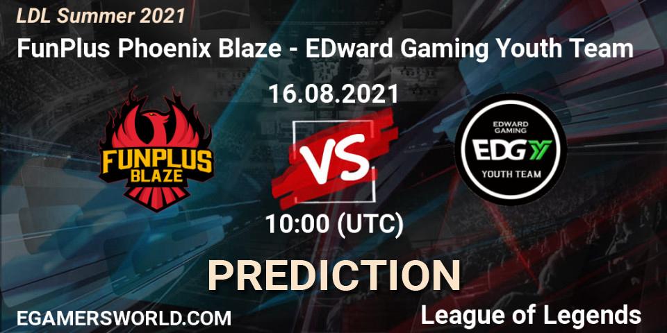 FunPlus Phoenix Blaze - EDward Gaming Youth Team: прогноз. 16.08.2021 at 10:40, LoL, LDL Summer 2021