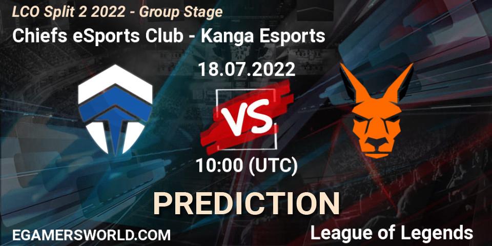 Chiefs eSports Club - Kanga Esports: прогноз. 18.07.2022 at 10:00, LoL, LCO Split 2 2022 - Group Stage