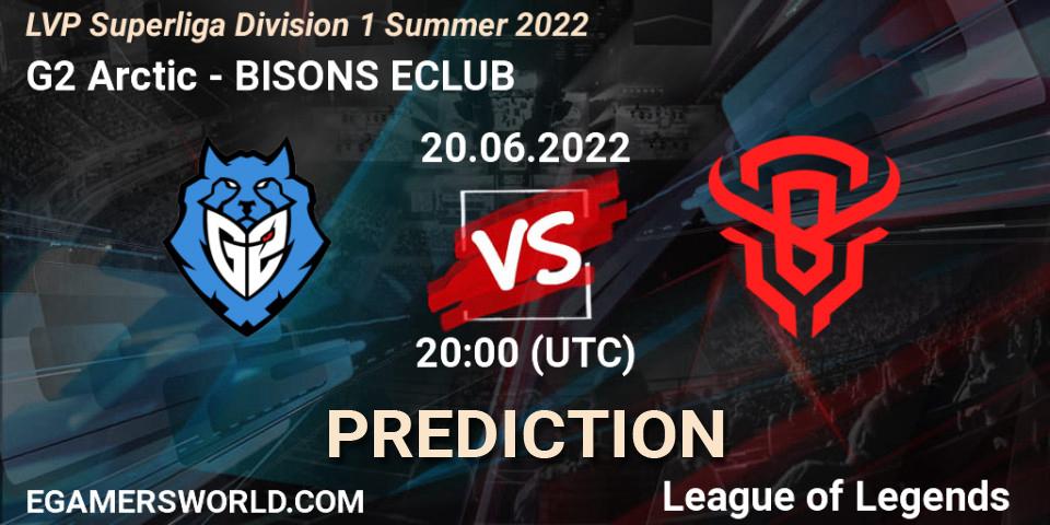 G2 Arctic - BISONS ECLUB: прогноз. 20.06.2022 at 20:00, LoL, LVP Superliga Division 1 Summer 2022