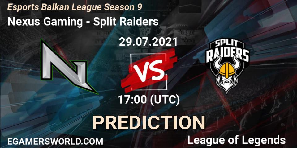 Nexus Gaming - Split Raiders: прогноз. 29.07.2021 at 17:00, LoL, Esports Balkan League Season 9