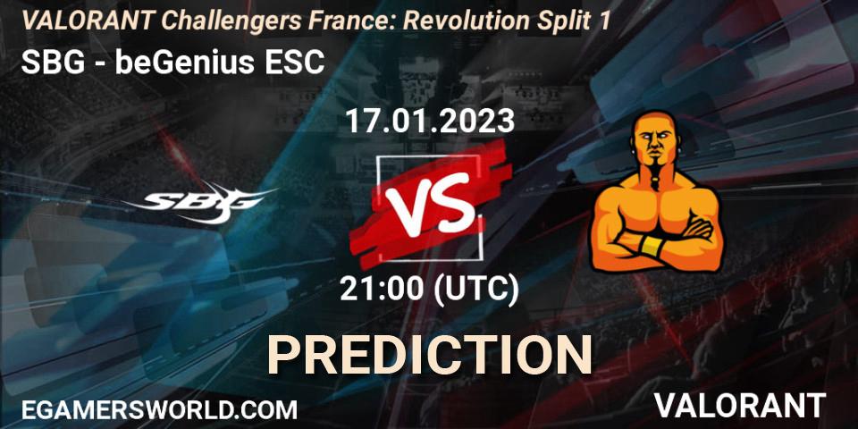 SBG - beGenius ESC: прогноз. 17.01.2023 at 21:30, VALORANT, VALORANT Challengers 2023 France: Revolution Split 1