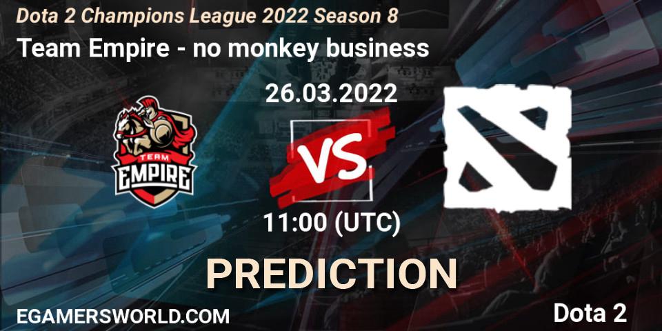 Team Empire - no monkey business: прогноз. 26.03.2022 at 11:09, Dota 2, Dota 2 Champions League 2022 Season 8