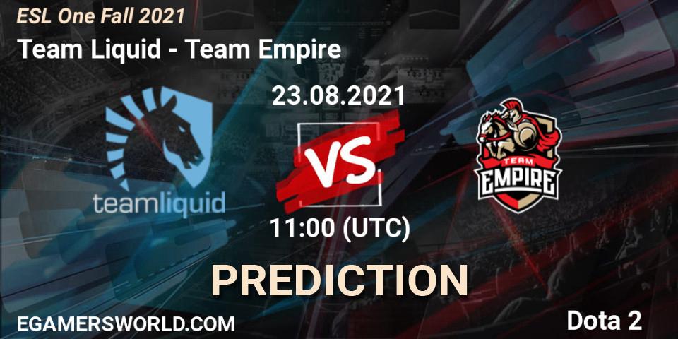 Team Liquid - Team Empire: прогноз. 23.08.2021 at 10:56, Dota 2, ESL One Fall 2021