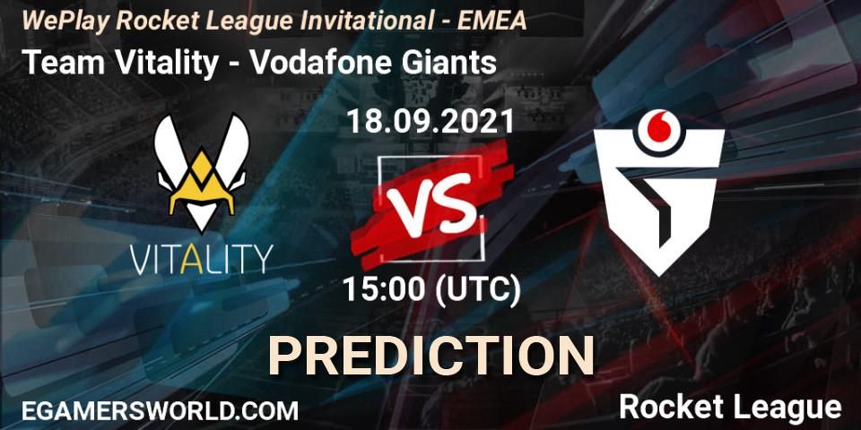 Team Vitality - Vodafone Giants: прогноз. 18.09.2021 at 15:00, Rocket League, WePlay Rocket League Invitational - EMEA