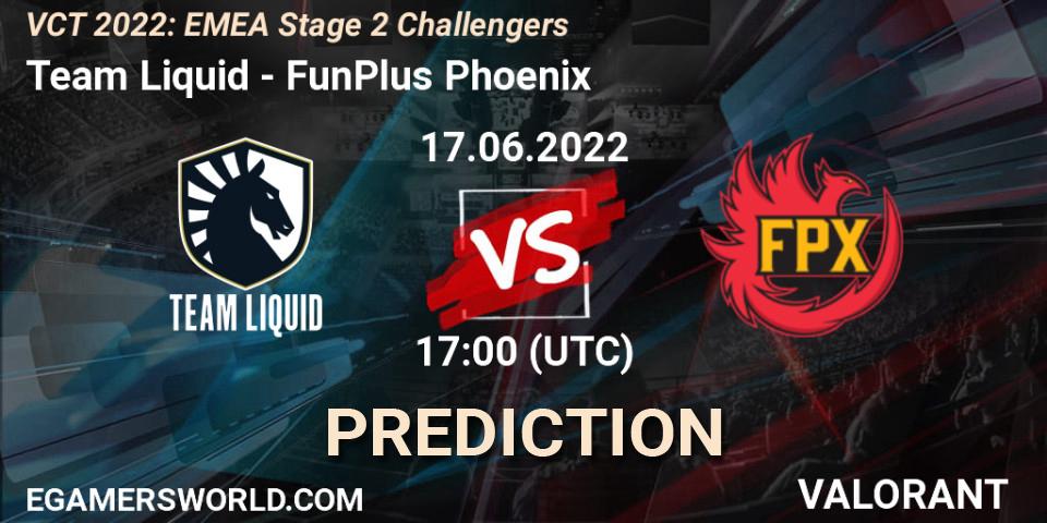 Team Liquid - FunPlus Phoenix: прогноз. 17.06.2022 at 16:45, VALORANT, VCT 2022: EMEA Stage 2 Challengers