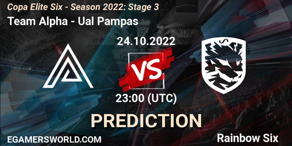 Team Alpha - Ualá Pampas: прогноз. 24.10.2022 at 23:00, Rainbow Six, Copa Elite Six - Season 2022: Stage 3