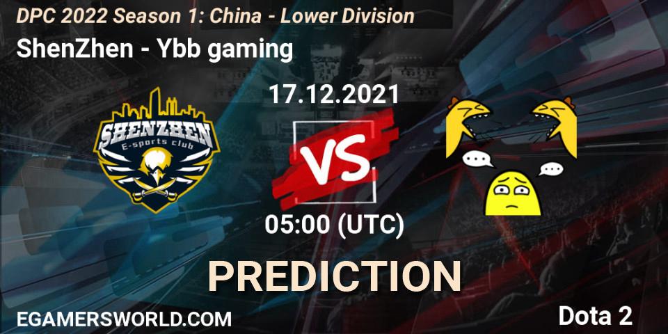 ShenZhen - Ybb gaming: прогноз. 17.12.2021 at 04:56, Dota 2, DPC 2022 Season 1: China - Lower Division