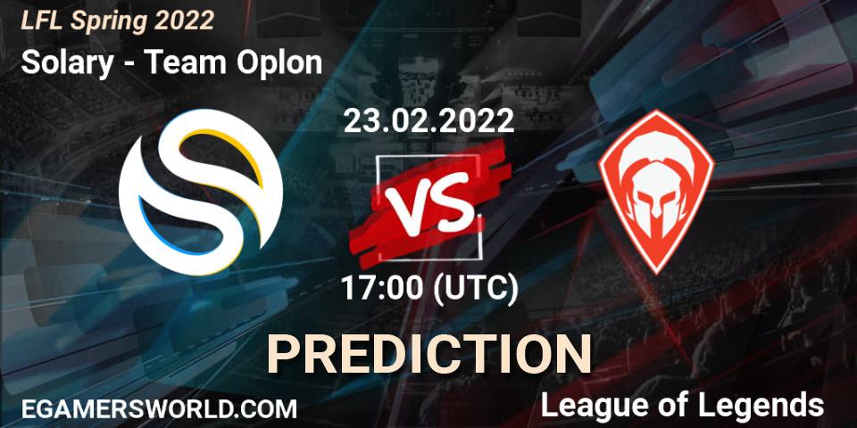Solary - Team Oplon: прогноз. 23.02.2022 at 17:00, LoL, LFL Spring 2022