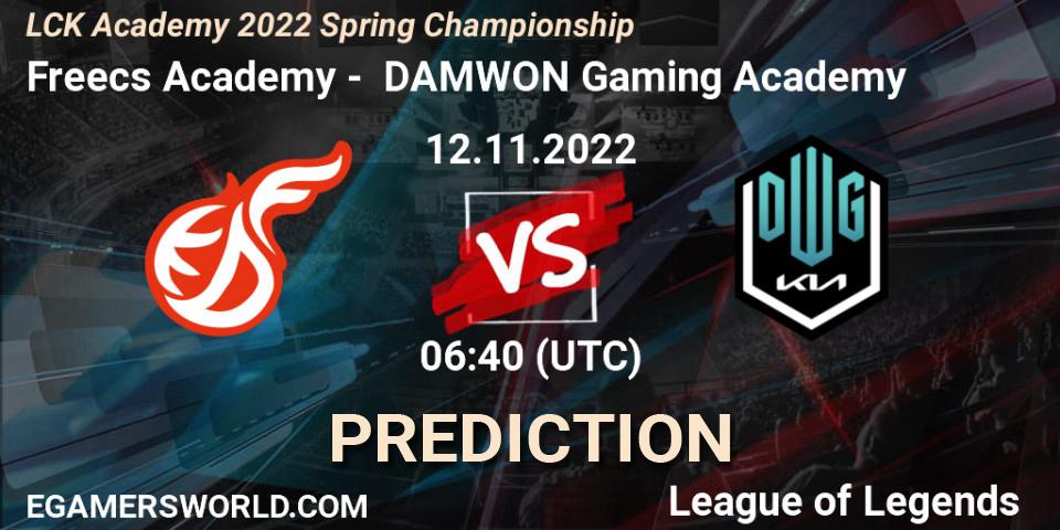 Freecs Academy - DAMWON Gaming Academy: прогноз. 12.11.2022 at 06:40, LoL, LCK Academy 2022 Spring Championship