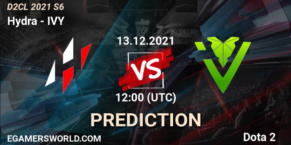 Hydra - IVY: прогноз. 13.12.2021 at 12:00, Dota 2, Dota 2 Champions League 2021 Season 6