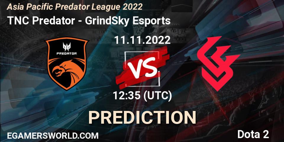 TNC Predator - GrindSky Esports: прогноз. 11.11.2022 at 12:30, Dota 2, Asia Pacific Predator League 2022