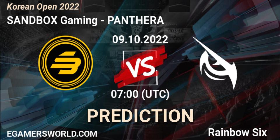SANDBOX Gaming - PANTHERA: прогноз. 09.10.2022 at 07:00, Rainbow Six, Korean Open 2022