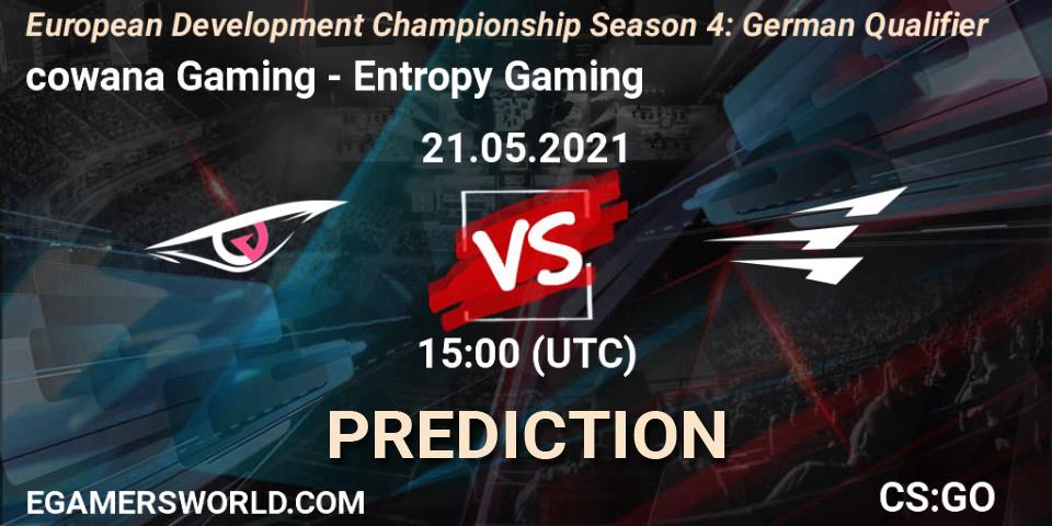 cowana Gaming - Entropy Gaming: прогноз. 21.05.21, CS2 (CS:GO), European Development Championship Season 4: German Qualifier