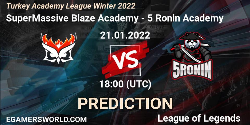 SuperMassive Blaze Academy - 5 Ronin Academy: прогноз. 21.01.2022 at 18:00, LoL, Turkey Academy League Winter 2022