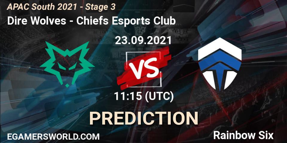 Dire Wolves - Chiefs Esports Club: прогноз. 23.09.2021 at 11:15, Rainbow Six, APAC South 2021 - Stage 3