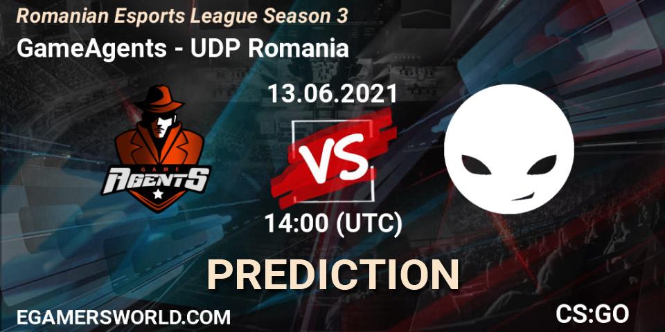 GameAgents - UDP Romania: прогноз. 13.06.2021 at 14:00, Counter-Strike (CS2), Romanian Esports League Season 3