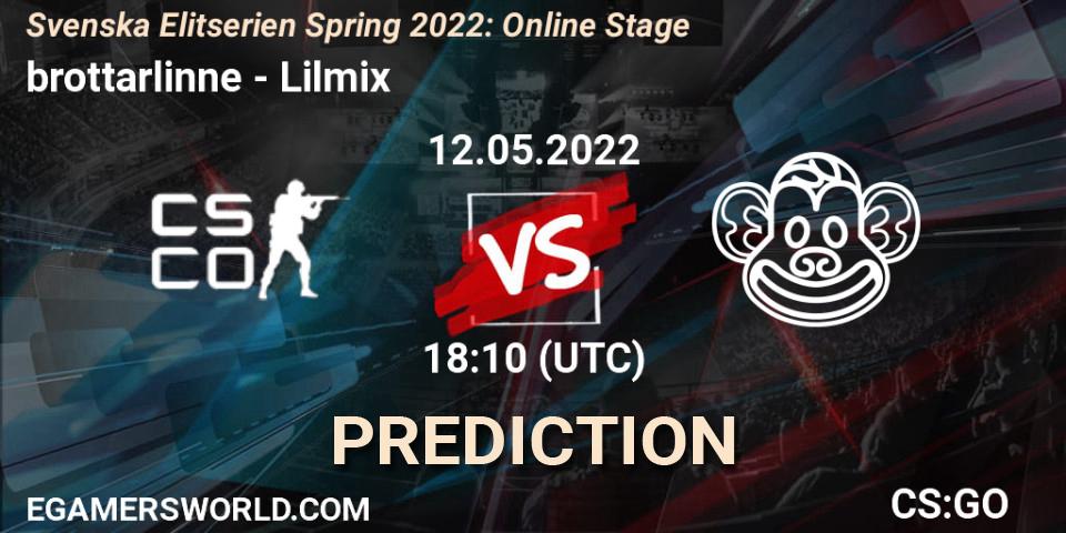 brottarlinne - Lilmix: прогноз. 12.05.2022 at 18:10, Counter-Strike (CS2), Svenska Elitserien Spring 2022: Online Stage