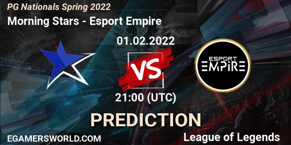 Morning Stars - Esport Empire: прогноз. 01.02.2022 at 21:00, LoL, PG Nationals Spring 2022