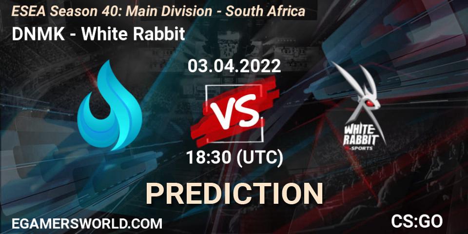 DNMK - White Rabbit: прогноз. 04.04.2022 at 18:00, Counter-Strike (CS2), ESEA Season 40: Main Division - South Africa