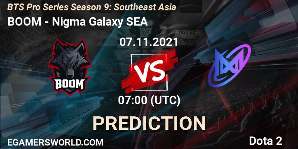BOOM - Nigma Galaxy SEA: прогноз. 07.11.2021 at 07:00, Dota 2, BTS Pro Series Season 9: Southeast Asia