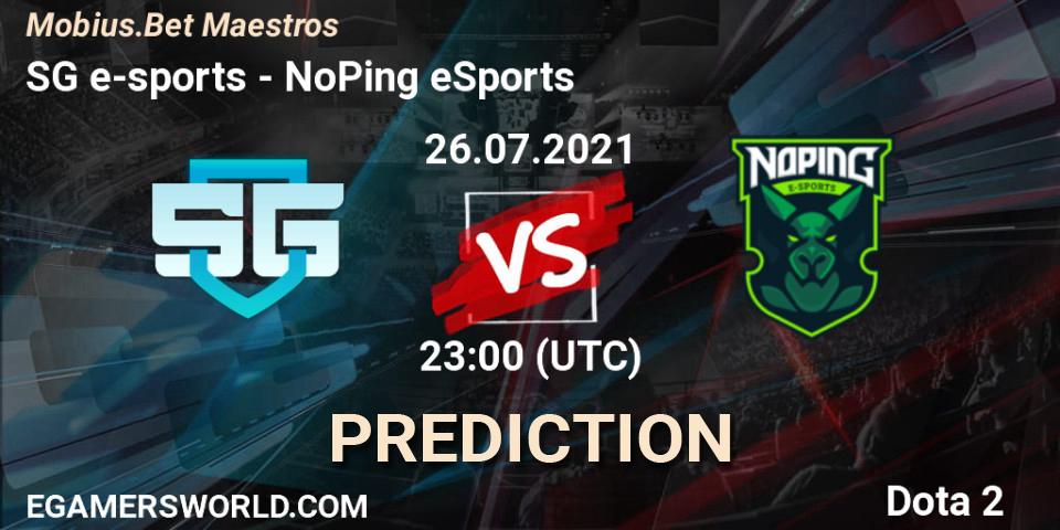 SG e-sports - NoPing eSports: прогноз. 27.07.2021 at 00:23, Dota 2, Mobius.Bet Maestros