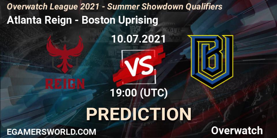 Atlanta Reign - Boston Uprising: прогноз. 10.07.2021 at 19:00, Overwatch, Overwatch League 2021 - Summer Showdown Qualifiers