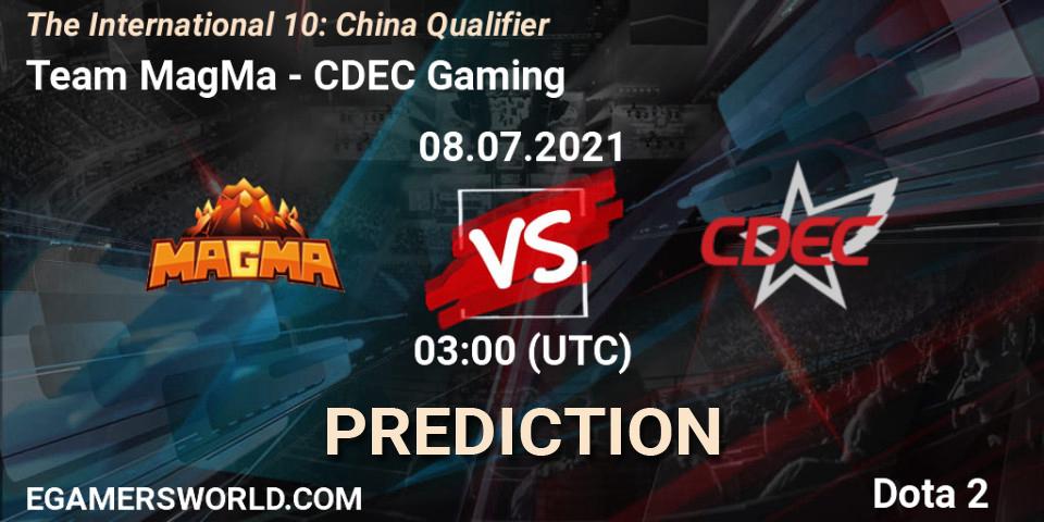 Team MagMa - CDEC Gaming: прогноз. 08.07.2021 at 03:00, Dota 2, The International 10: China Qualifier