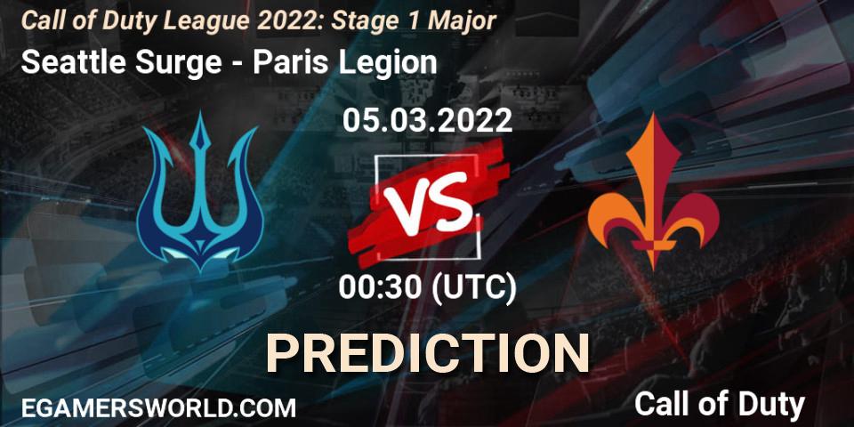 Seattle Surge - Paris Legion: прогноз. 05.03.2022 at 00:30, Call of Duty, Call of Duty League 2022: Stage 1 Major