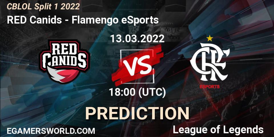 RED Canids - Flamengo eSports: прогноз. 13.03.2022 at 18:05, LoL, CBLOL Split 1 2022