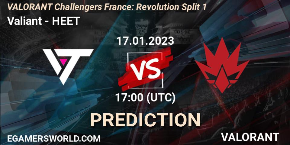 Valiant - HEET: прогноз. 17.01.2023 at 17:00, VALORANT, VALORANT Challengers 2023 France: Revolution Split 1