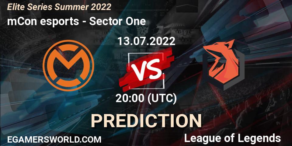 mCon esports - Sector One: прогноз. 13.07.22, LoL, Elite Series Summer 2022