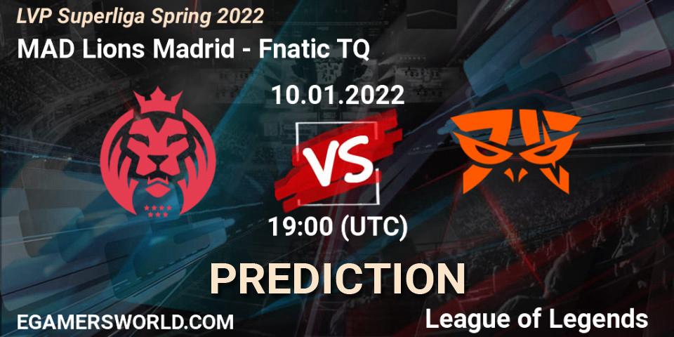 MAD Lions Madrid - Fnatic TQ: прогноз. 10.01.2022 at 19:15, LoL, LVP Superliga Spring 2022