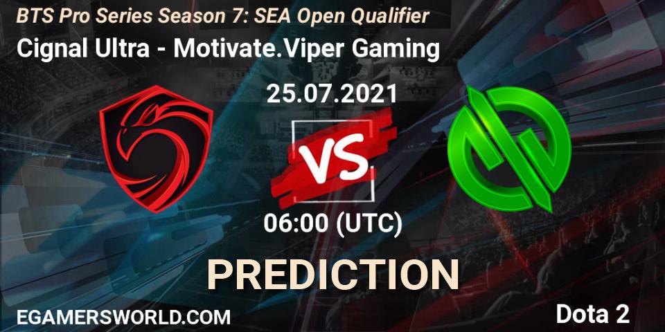Cignal Ultra - Motivate.Viper Gaming: прогноз. 25.07.21, Dota 2, BTS Pro Series Season 7: SEA Open Qualifier