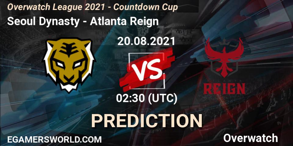 Seoul Dynasty - Atlanta Reign: прогноз. 20.08.21, Overwatch, Overwatch League 2021 - Countdown Cup