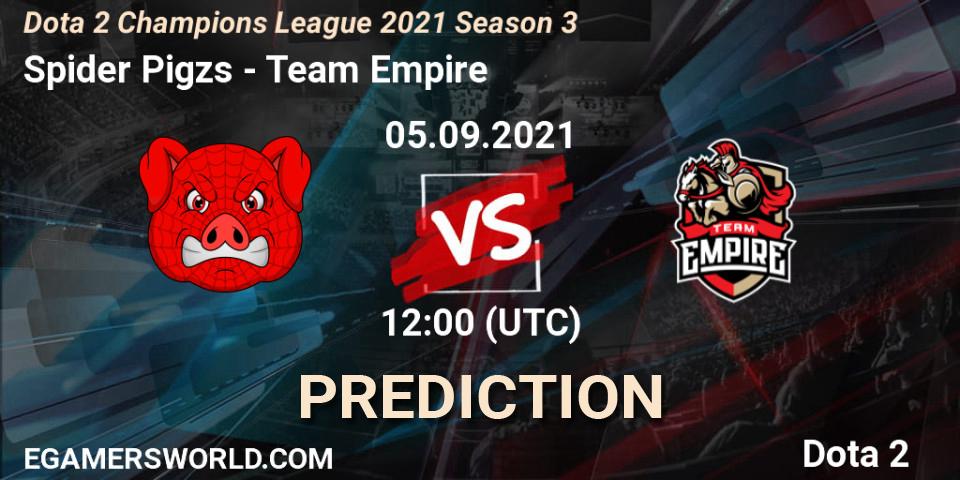 Spider Pigzs - Team Empire: прогноз. 05.09.2021 at 12:00, Dota 2, Dota 2 Champions League 2021 Season 3
