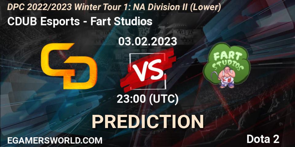 CDUB Esports - Fart Studios: прогноз. 03.02.23, Dota 2, DPC 2022/2023 Winter Tour 1: NA Division II (Lower)