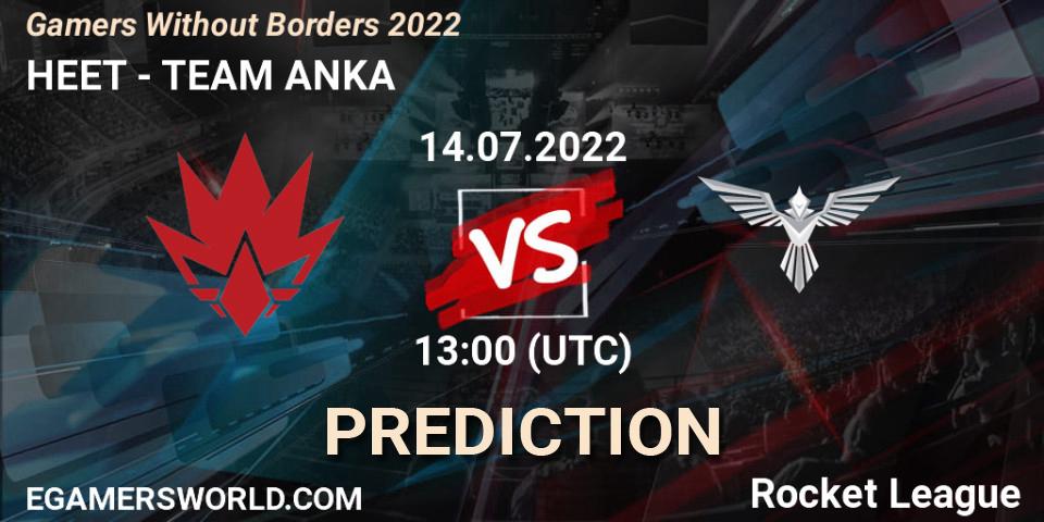 HEET - TEAM ANKA: прогноз. 14.07.2022 at 13:00, Rocket League, Gamers Without Borders 2022