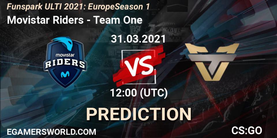Movistar Riders - Team One: прогноз. 31.03.2021 at 12:00, Counter-Strike (CS2), Funspark ULTI 2021: Europe Season 1
