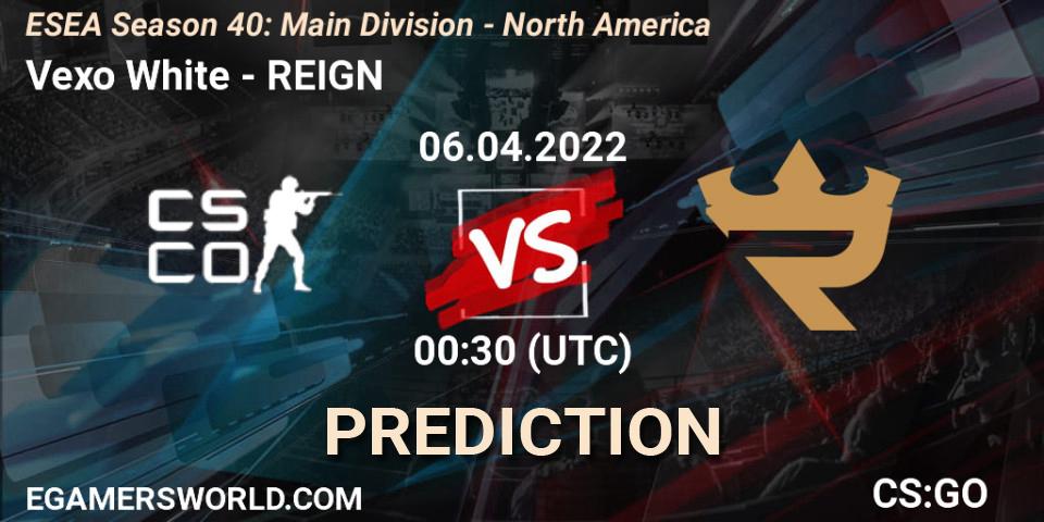 Vexo White - REIGN: прогноз. 06.04.2022 at 00:30, Counter-Strike (CS2), ESEA Season 40: Main Division - North America
