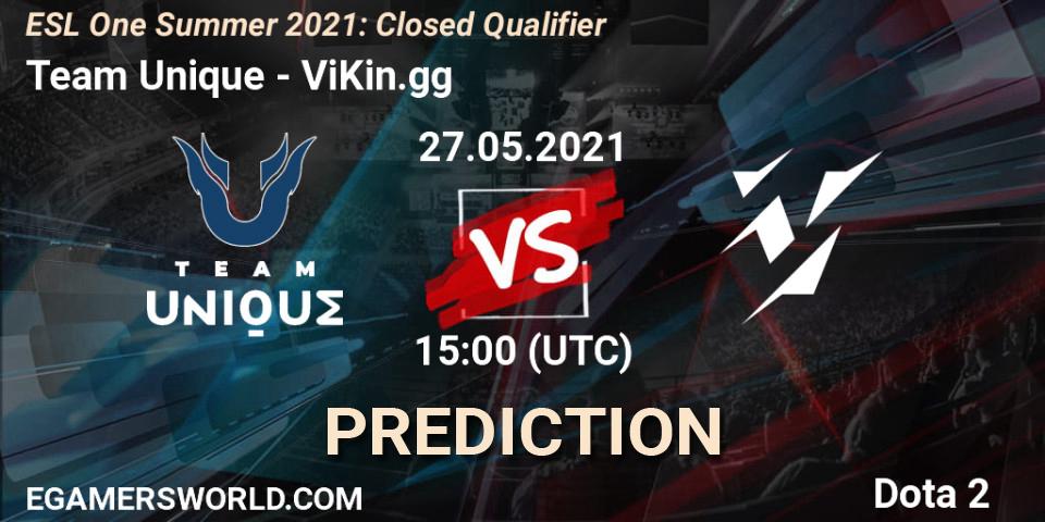 Team Unique - ViKin.gg: прогноз. 27.05.2021 at 15:00, Dota 2, ESL One Summer 2021: Closed Qualifier